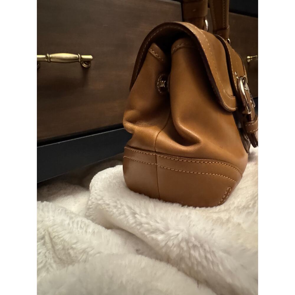 Vintage Coach Soho Hamptons Buckle saddle flap brown shoulder bag - Picture 9 of 10